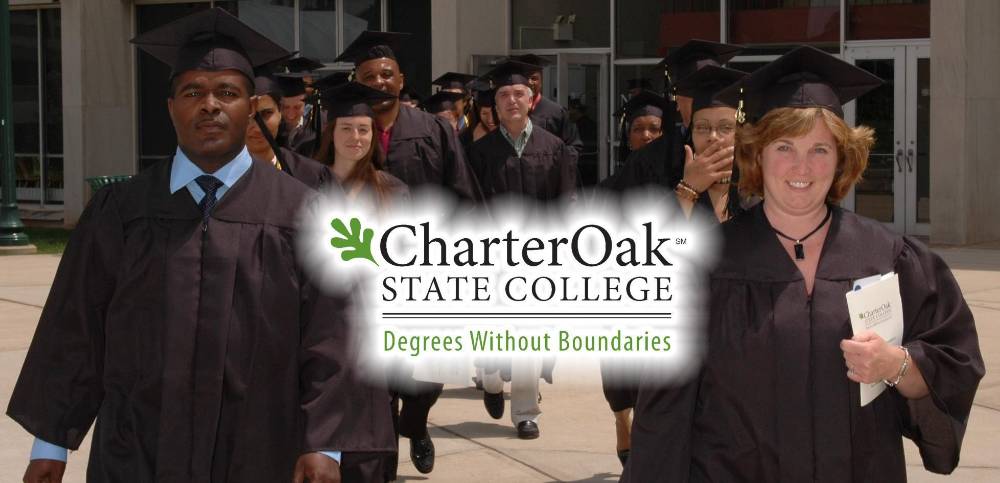 Charter Oak State College grads marching in